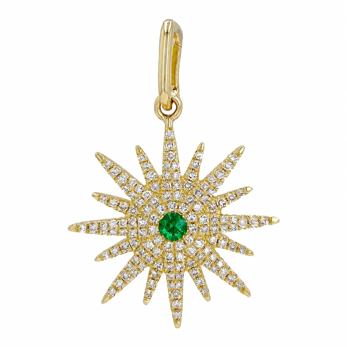 Diamond Sunburst Charm-Charms & Pendants-Mama Bijoux