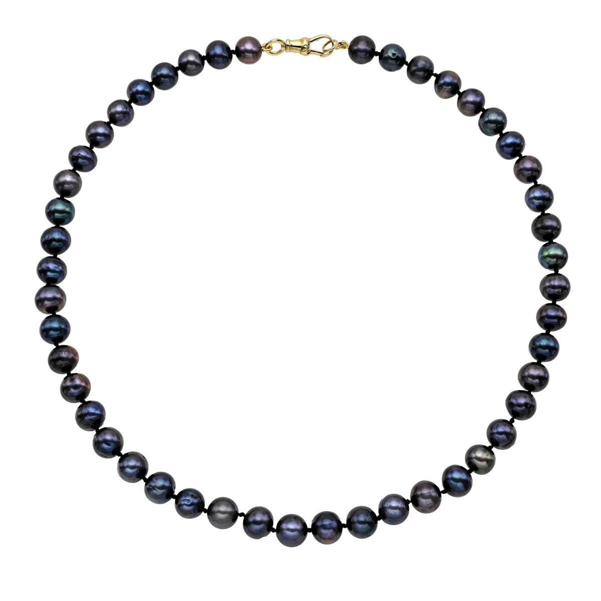 Classique Dark Grey Beaded Pearl Necklace-Mama Bijoux