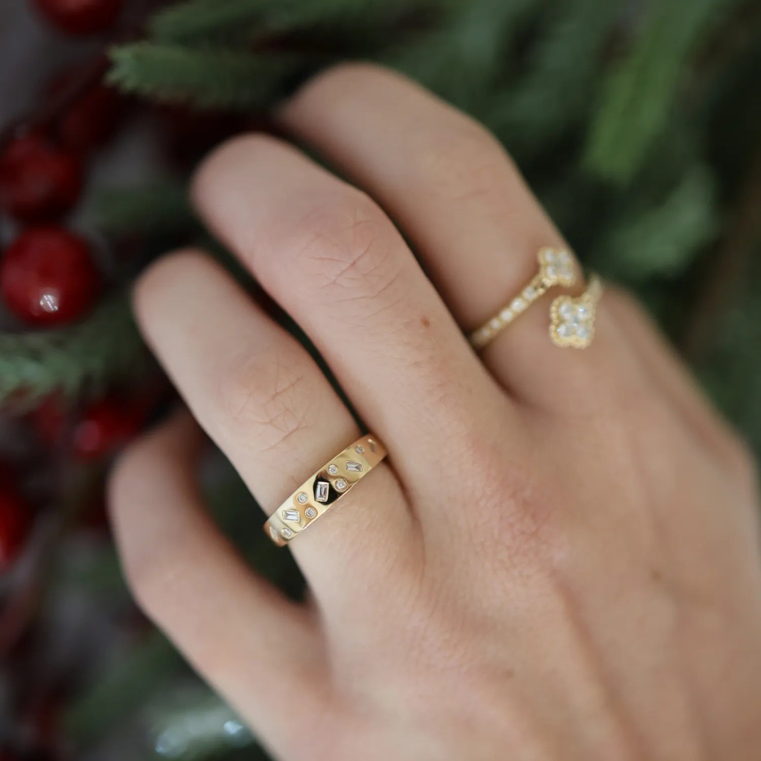 Confetti Diamond Inlay Ring-Rings-Mama Bijoux