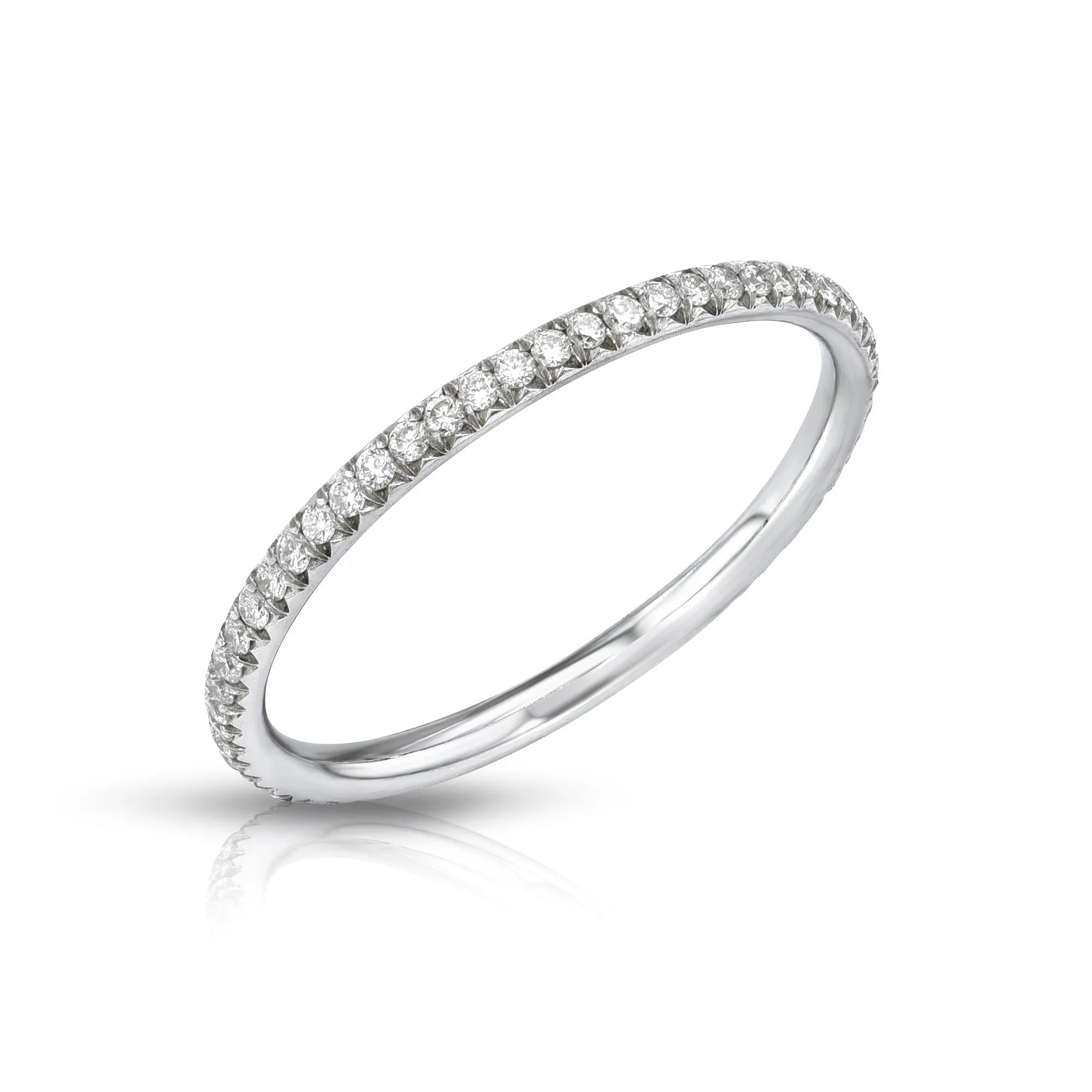 Couture French V-Cut Mini Eternity Band (Platinum)-Rings-Mama Bijoux-[14kgold]-[diamonds]-[heirloom_quality]-MamaBijoux