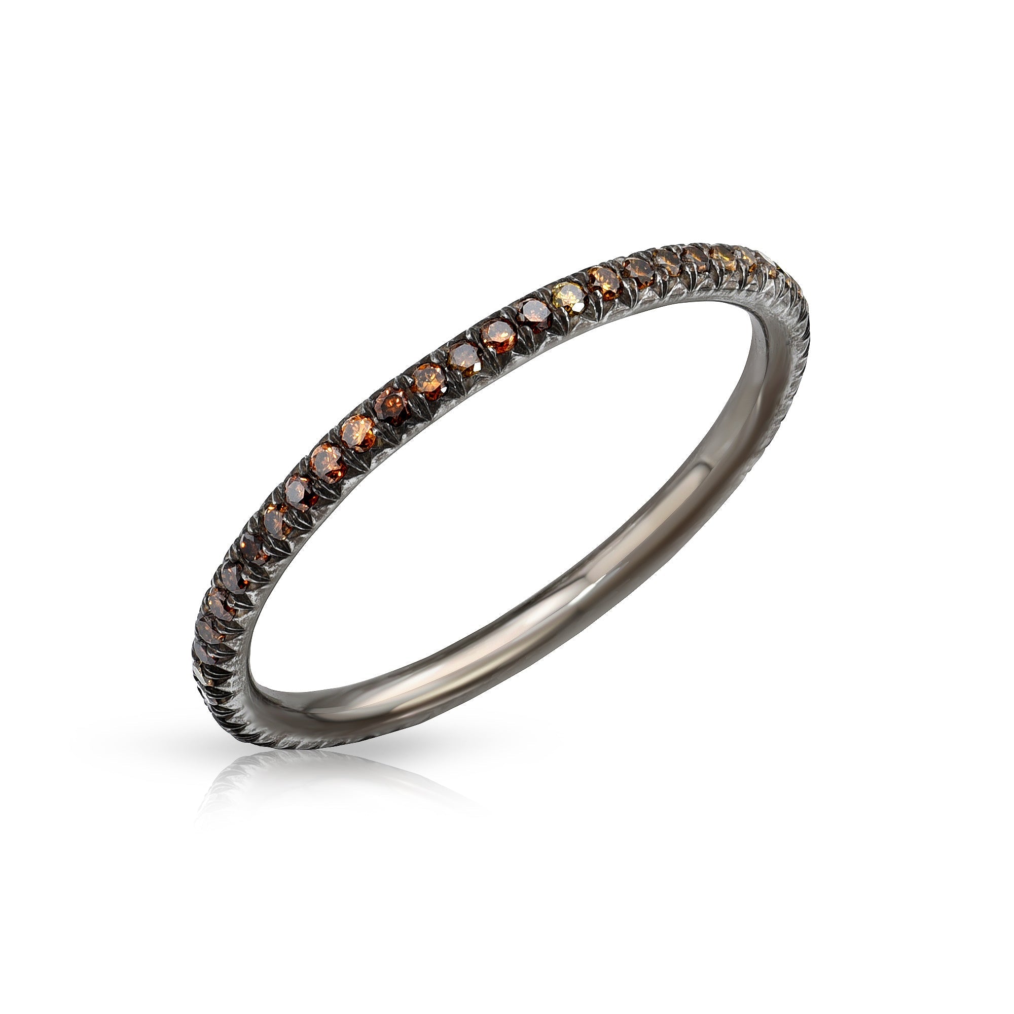 Couture French V-Cut Mini Eternity Band (Platinum)-Rings-Mama Bijoux-[14kgold]-[diamonds]-[heirloom_quality]-MamaBijoux