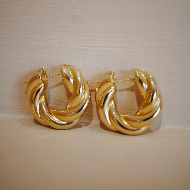 The Lauren Chunky Braided Croissant Hoops