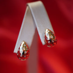 Scattered Diamond Teardrop Earrings
