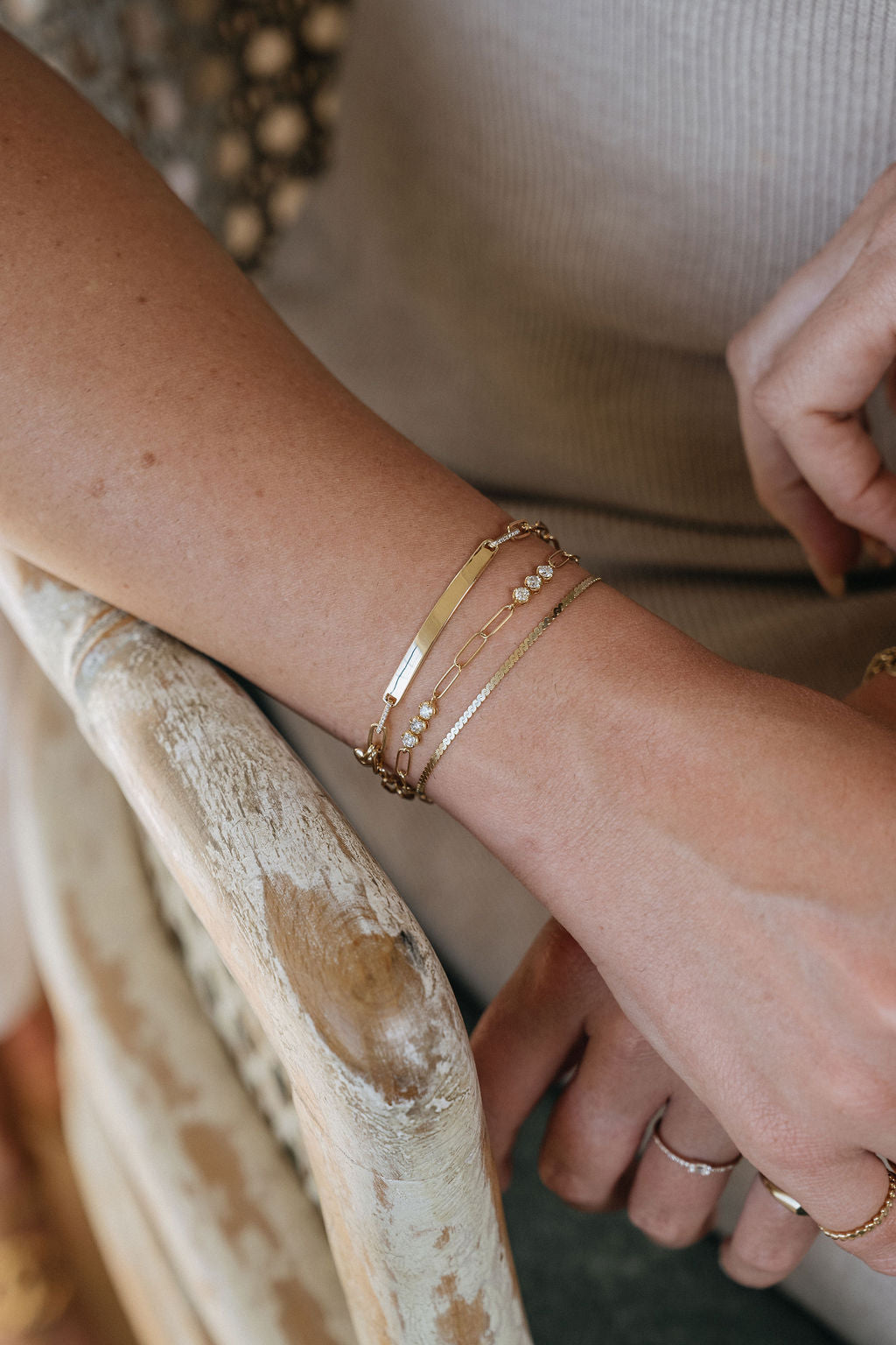 Dainty Braided Flat Gold Chain Bracelet-Bracelets-Mama Bijoux-[14kgold]-[diamonds]-[heirloom_quality]-MamaBijoux