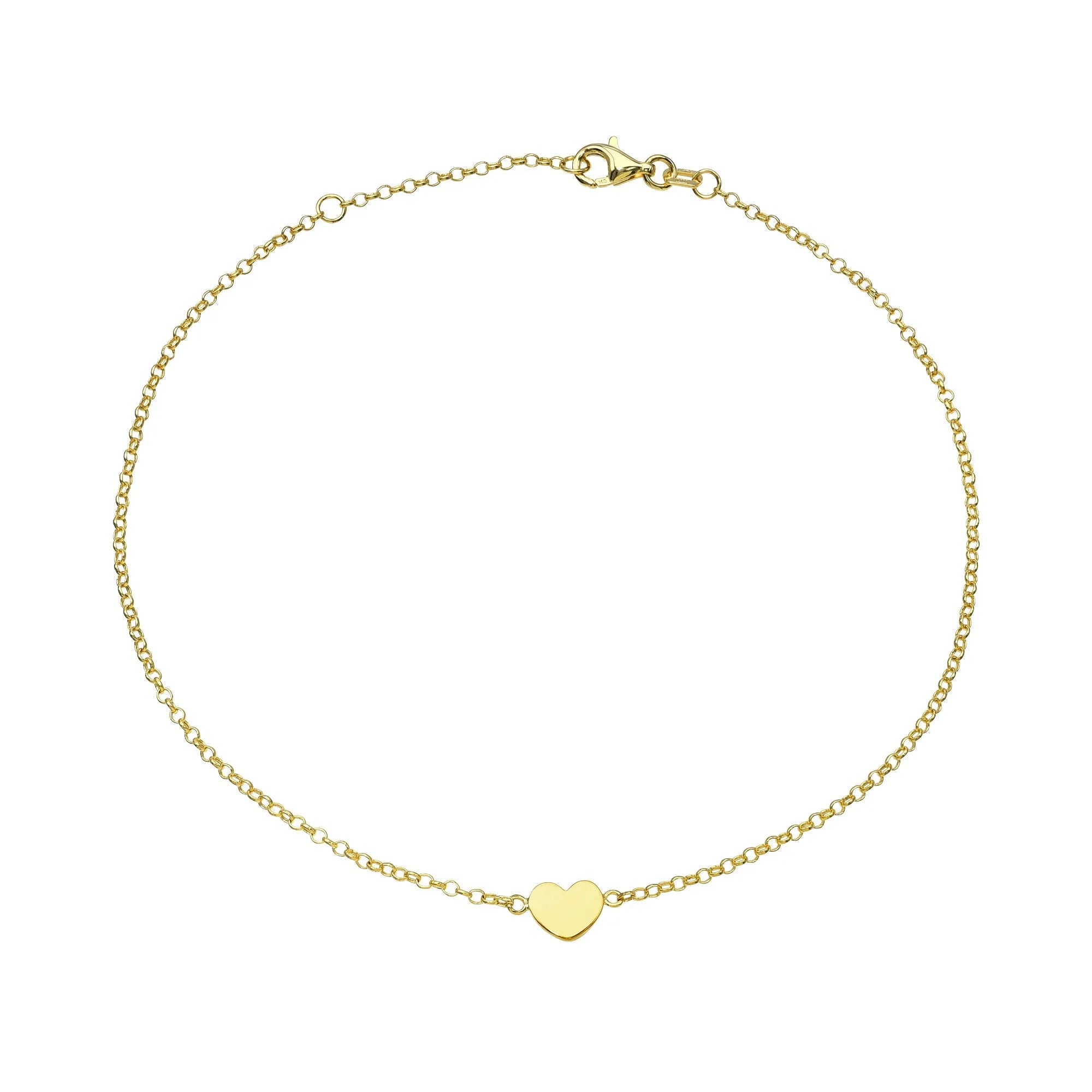 Dainty Gold Heart Anklet-Anklets-Mama Bijoux-[14kgold]-[diamonds]-[heirloom_quality]-MamaBijoux