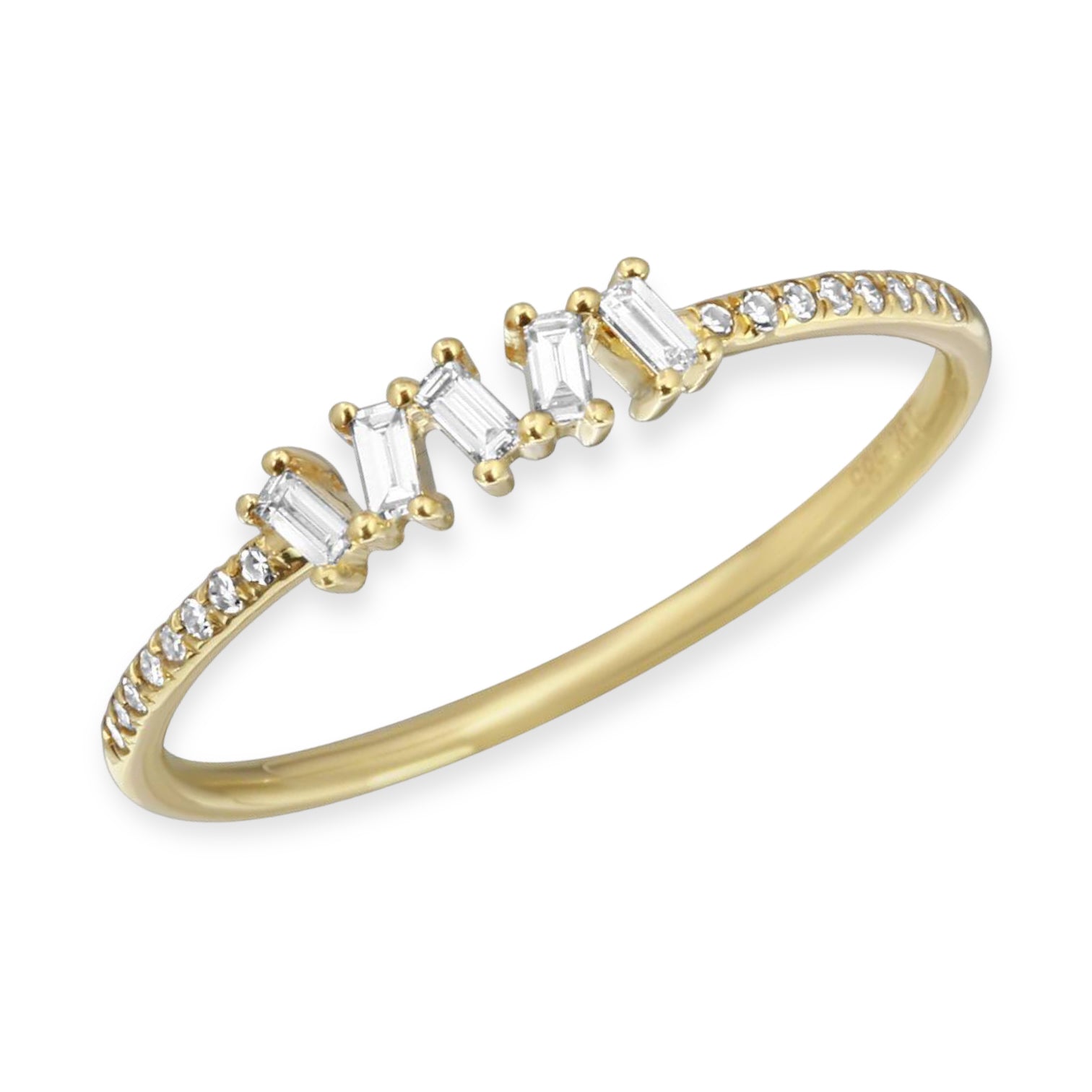 Diamond Baguette Confetti Stacking Ring-Rings-Mama Bijoux-[14kgold]-[diamonds]-[heirloom_quality]-MamaBijoux