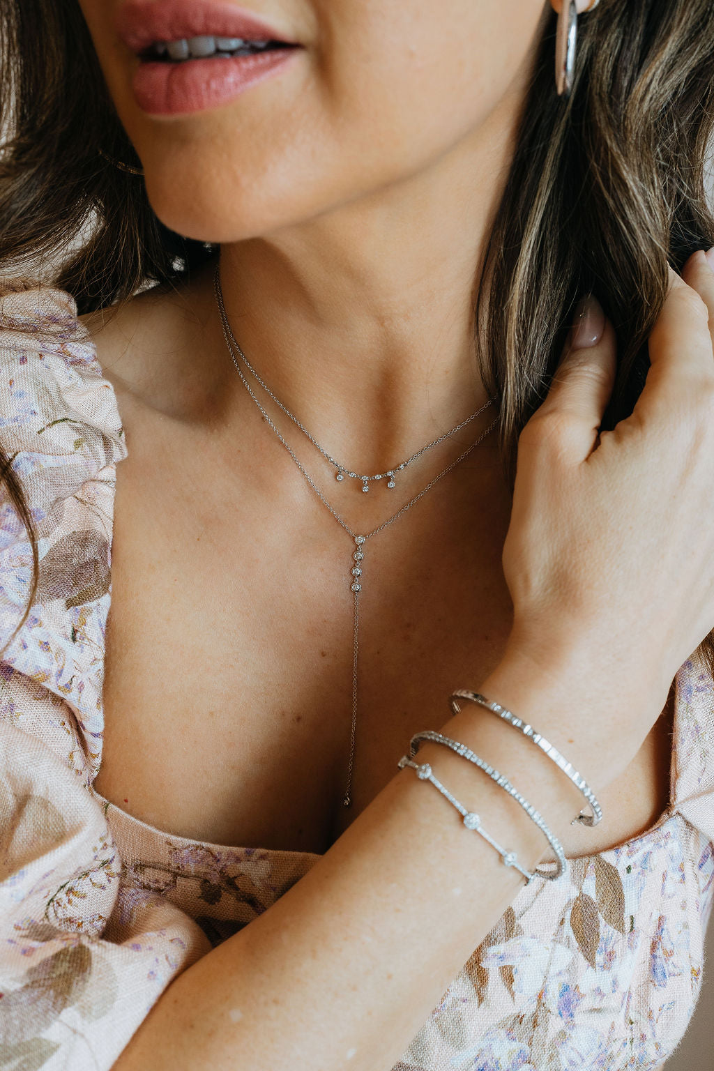 Diamond Bezel Lariat Necklace-Necklaces-Mama Bijoux-[14kgold]-[diamonds]-[heirloom_quality]-MamaBijoux