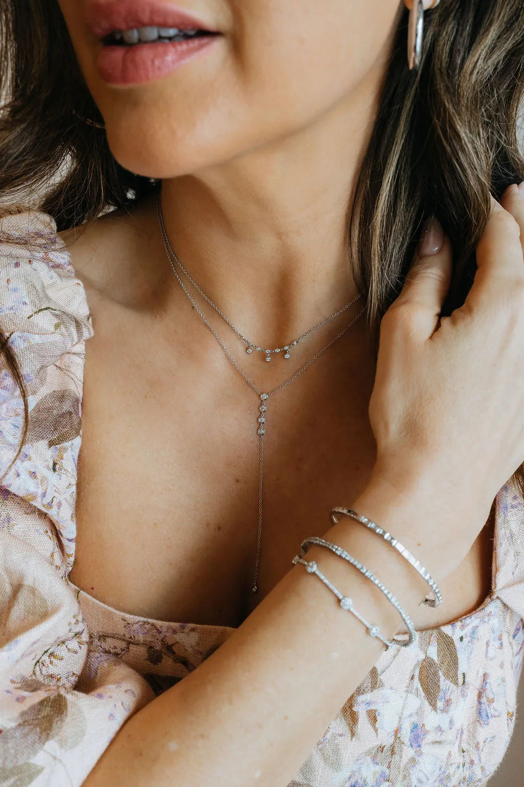 Diamond Bezel Lariat Necklace-Necklaces-Mama Bijoux-[14kgold]-[diamonds]-[heirloom_quality]-MamaBijoux