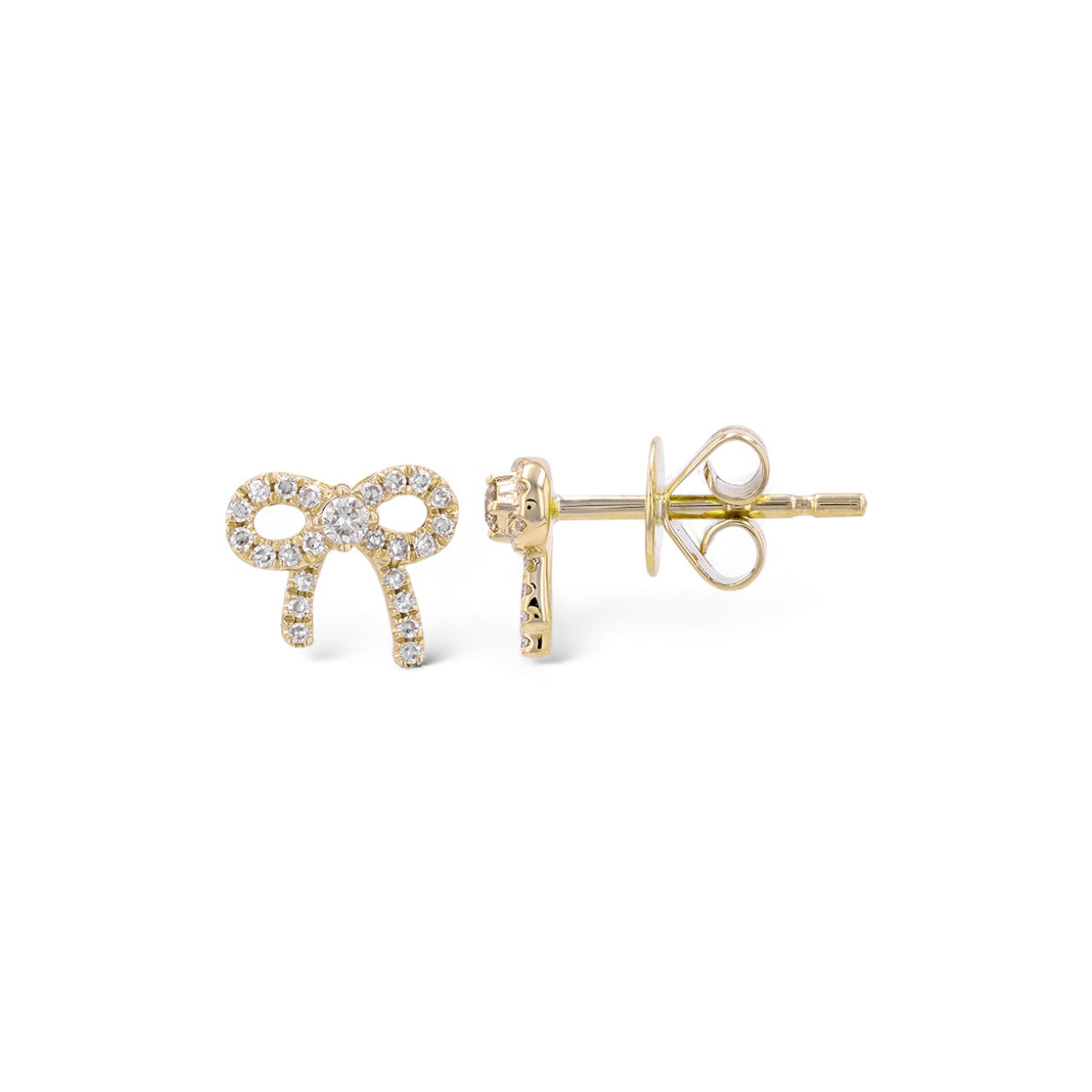 Diamond Bow Studs-Earrings-Mama Bijoux-[14kgold]-[diamonds]-[heirloom_quality]-MamaBijoux