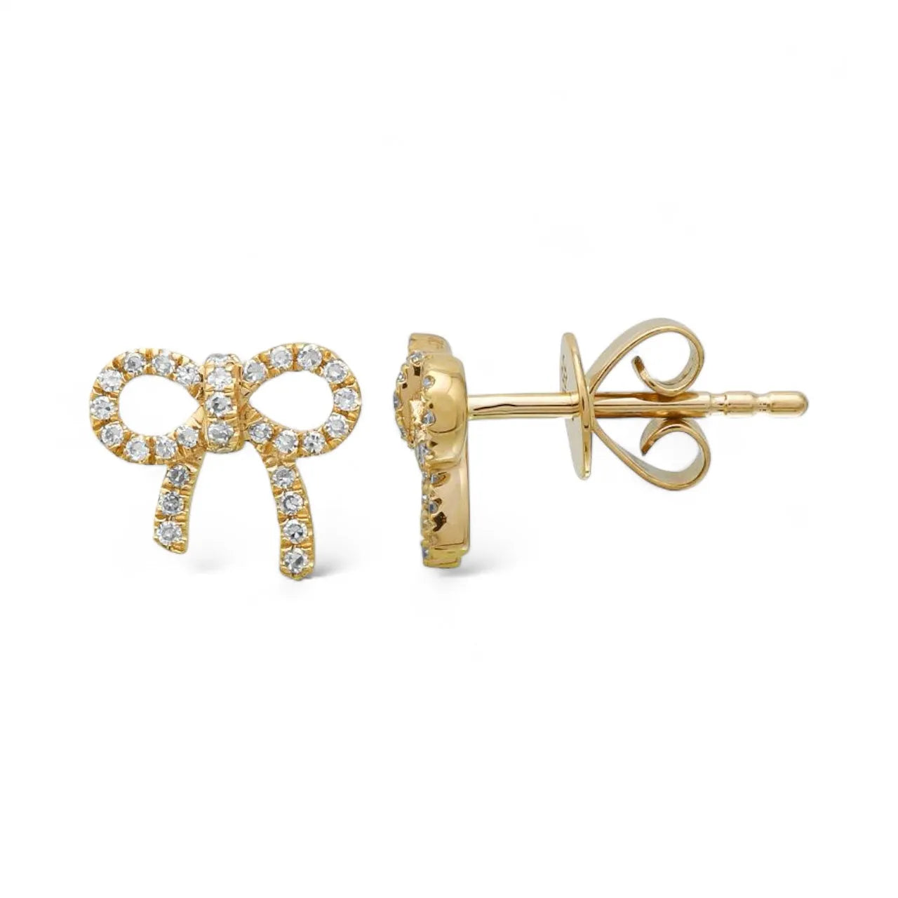 Diamond Bow Studs-Earrings-Mama Bijoux-[14kgold]-[diamonds]-[heirloom_quality]-MamaBijoux