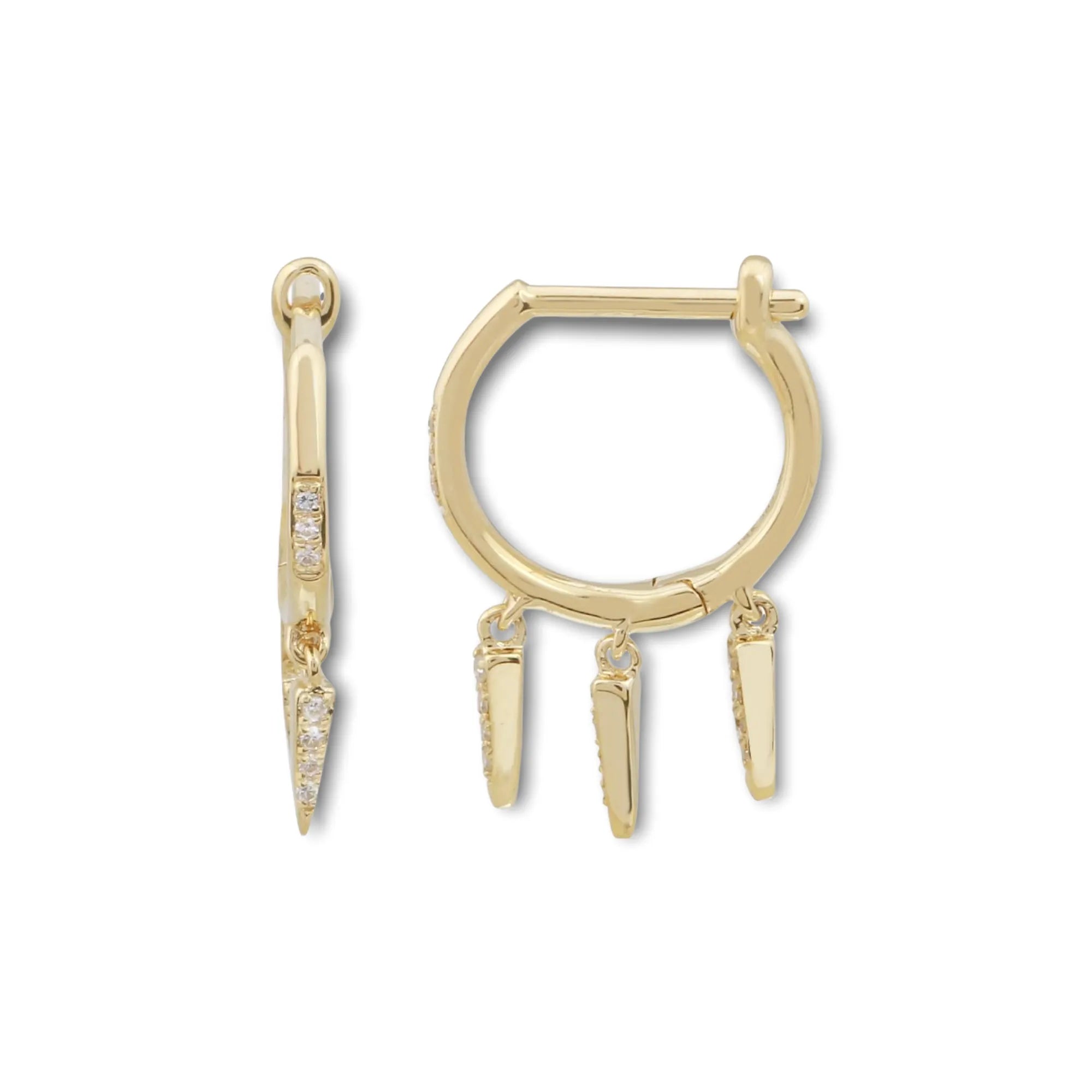 Diamond Dagger Shaker Earrings-Earrings-Mama Bijoux-[14kgold]-[diamonds]-[heirloom_quality]-MamaBijoux