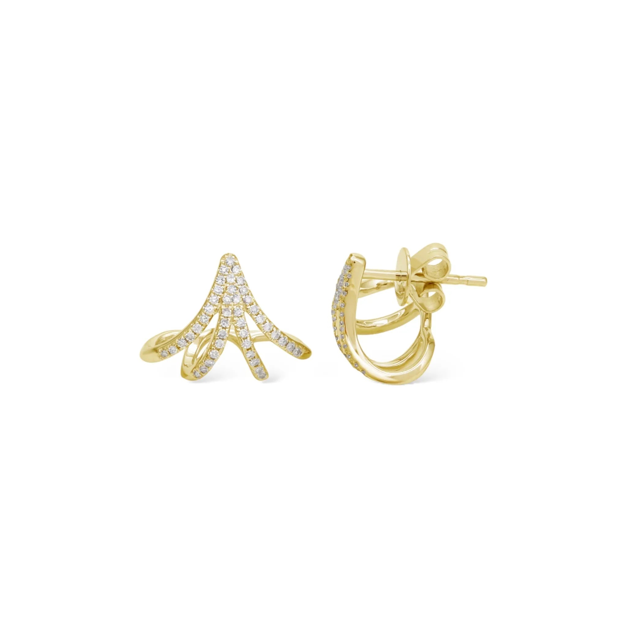 Diamond Double Lobe Studs-Earrings-Mama Bijoux-[14kgold]-[diamonds]-[heirloom_quality]-MamaBijoux