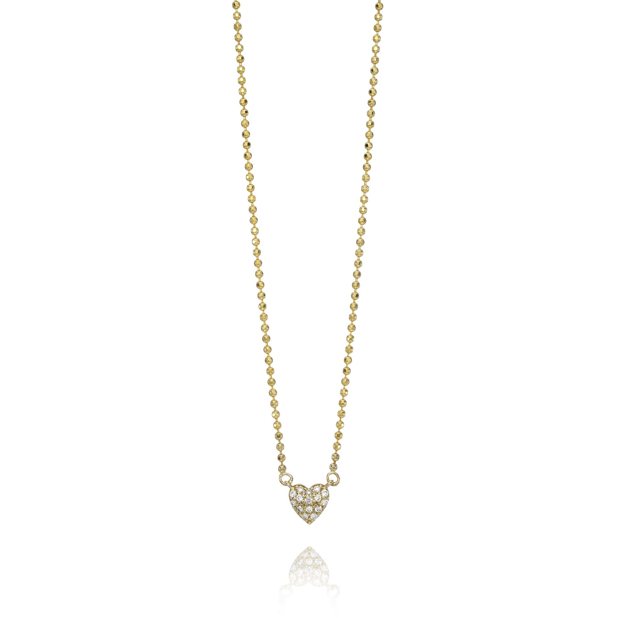 Diamond Heart Necklace (Babe Size)-Necklaces-Mama Bijoux-[14kgold]-[diamonds]-[heirloom_quality]-MamaBijoux