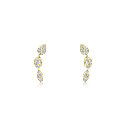 Diamond Leaf Ear Crawler-Earrings-Mama Bijoux-[14kgold]-[diamonds]-[heirloom_quality]-MamaBijoux