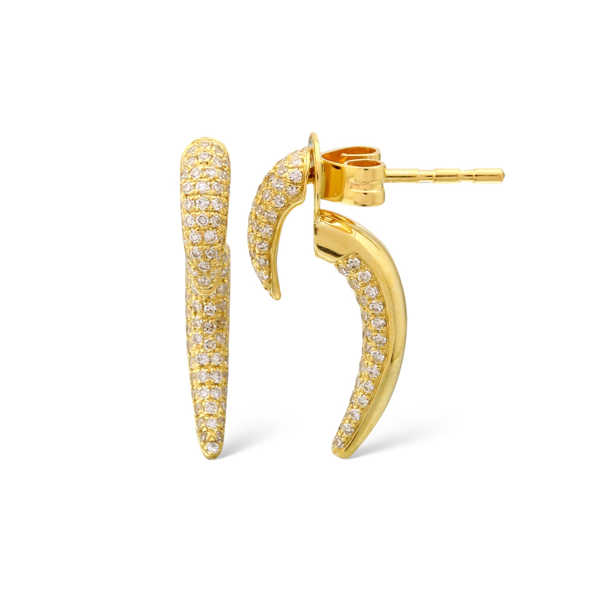 Diamond Pavé Claw Earring Jackets-Earrings-Mama Bijoux-[14kgold]-[diamonds]-[heirloom_quality]-MamaBijoux