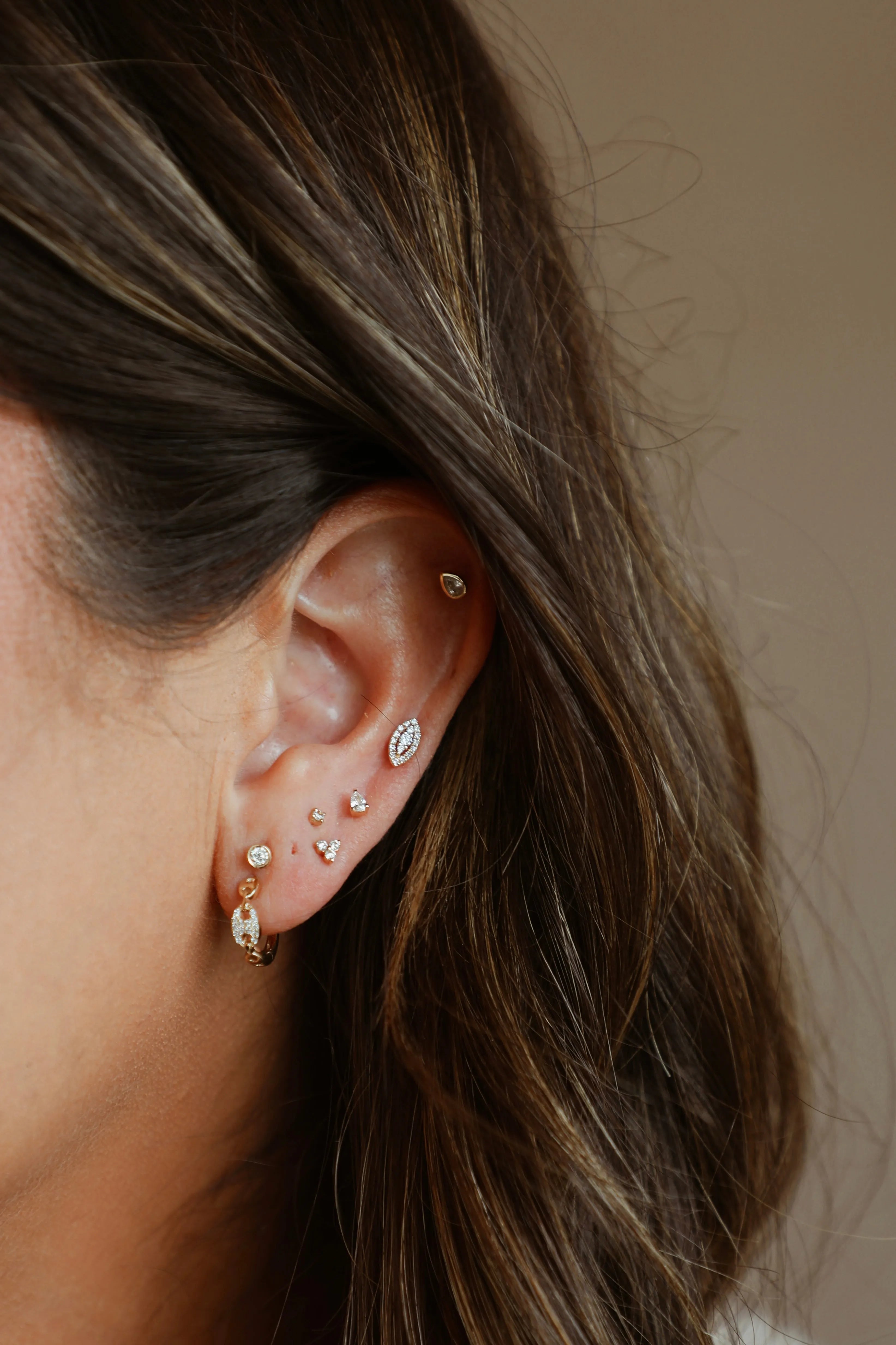 Diamond Pavé Mariner Huggies-Earrings-Mama Bijoux-[14kgold]-[diamonds]-[heirloom_quality]-MamaBijoux