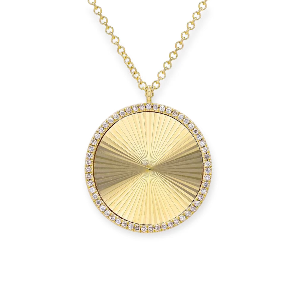 Diamond Rimmed Medallion Necklace-Necklaces-Mama Bijoux-[14kgold]-[diamonds]-[heirloom_quality]-MamaBijoux