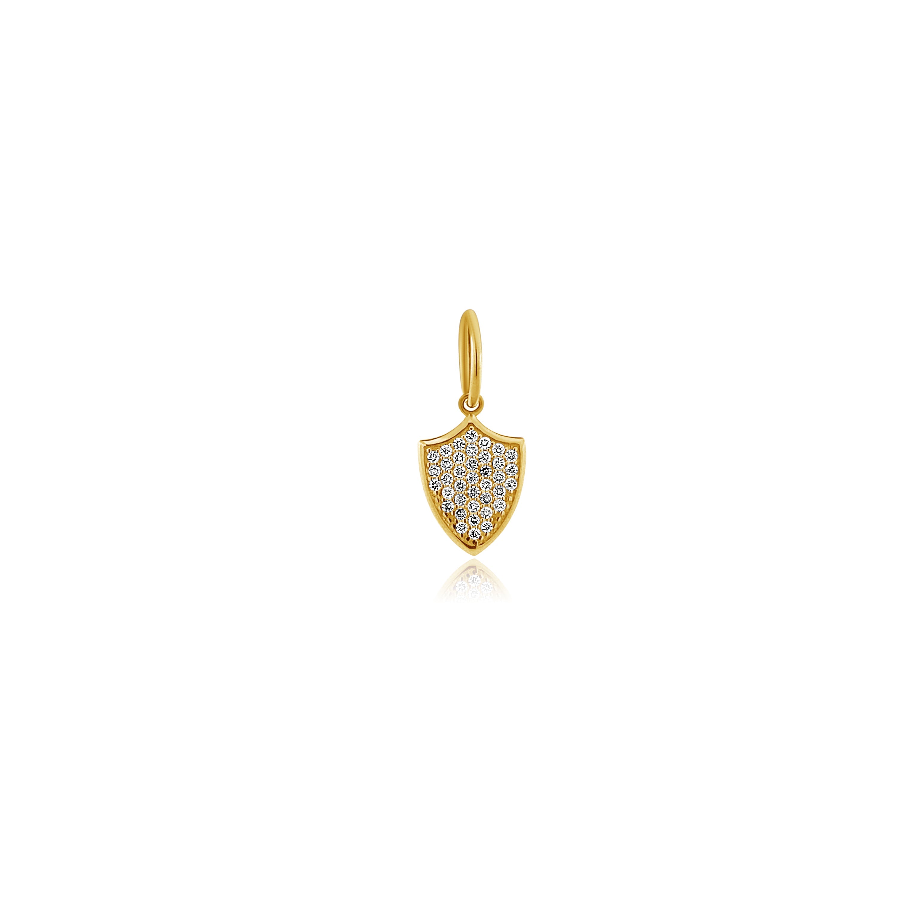 Diamond Shield Charm-Charms & Pendants-Mama Bijoux-[14kgold]-[diamonds]-[heirloom_quality]-MamaBijoux