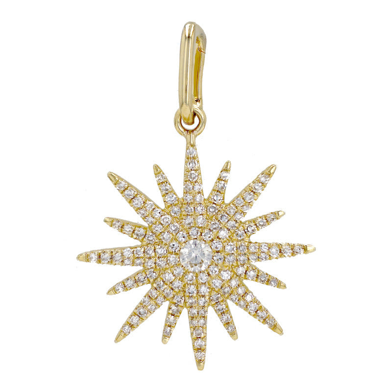 Diamond Sunburst Charm-Charms & Pendants-Mama Bijoux-[14kgold]-[diamonds]-[heirloom_quality]-MamaBijoux