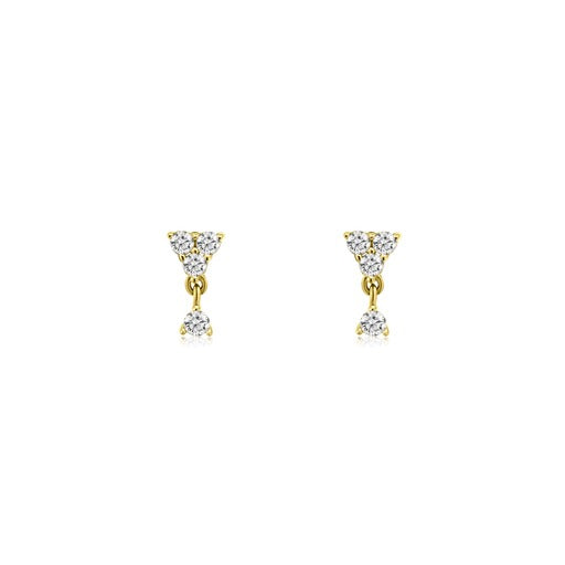 Diamond Trio Drop Stud-Earrings-Mama Bijoux-[14kgold]-[diamonds]-[heirloom_quality]-MamaBijoux