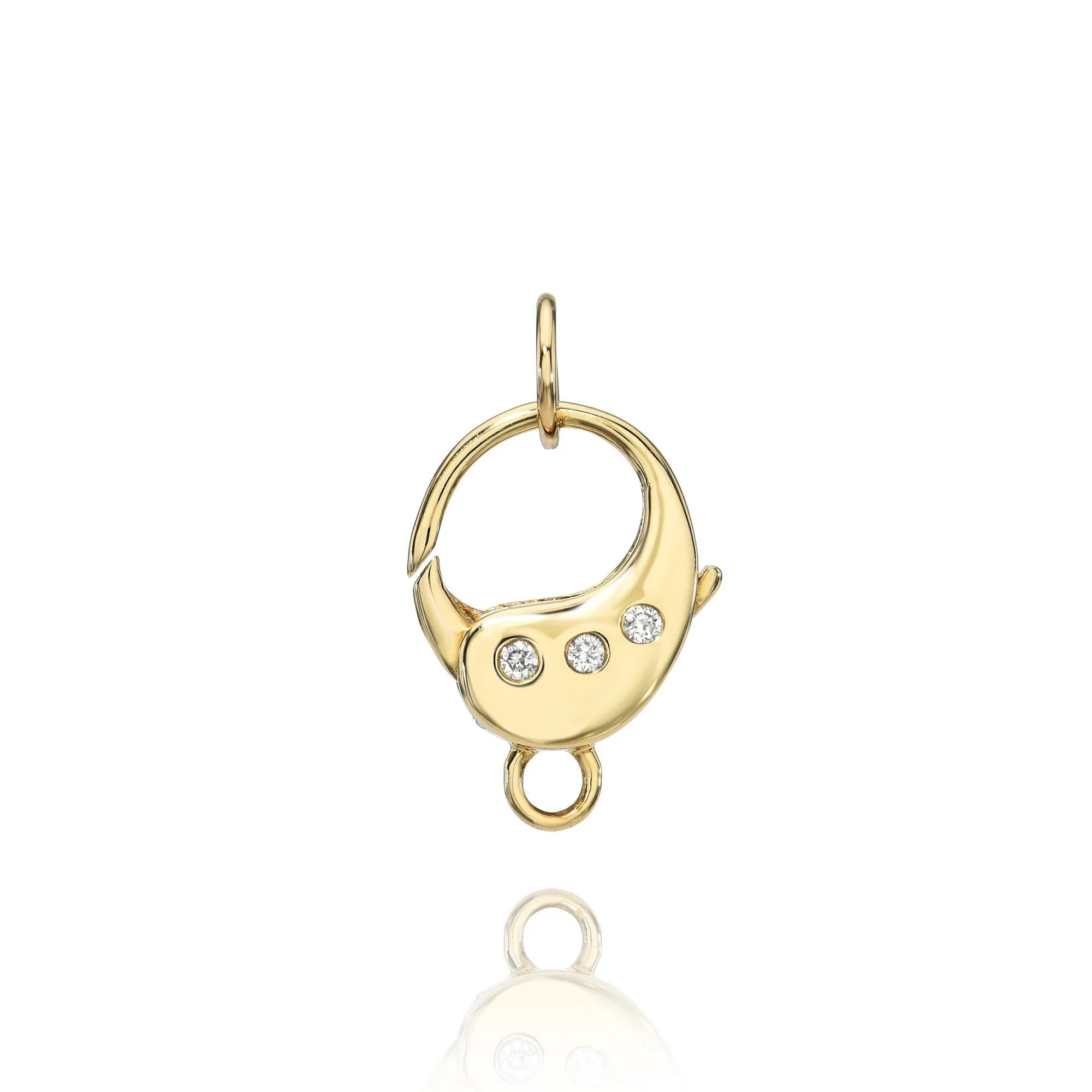 Diamond Trio Jumbo Fishing Reel Clasp-Jewelry-Mama Bijoux-[14kgold]-[diamonds]-[heirloom_quality]-MamaBijoux