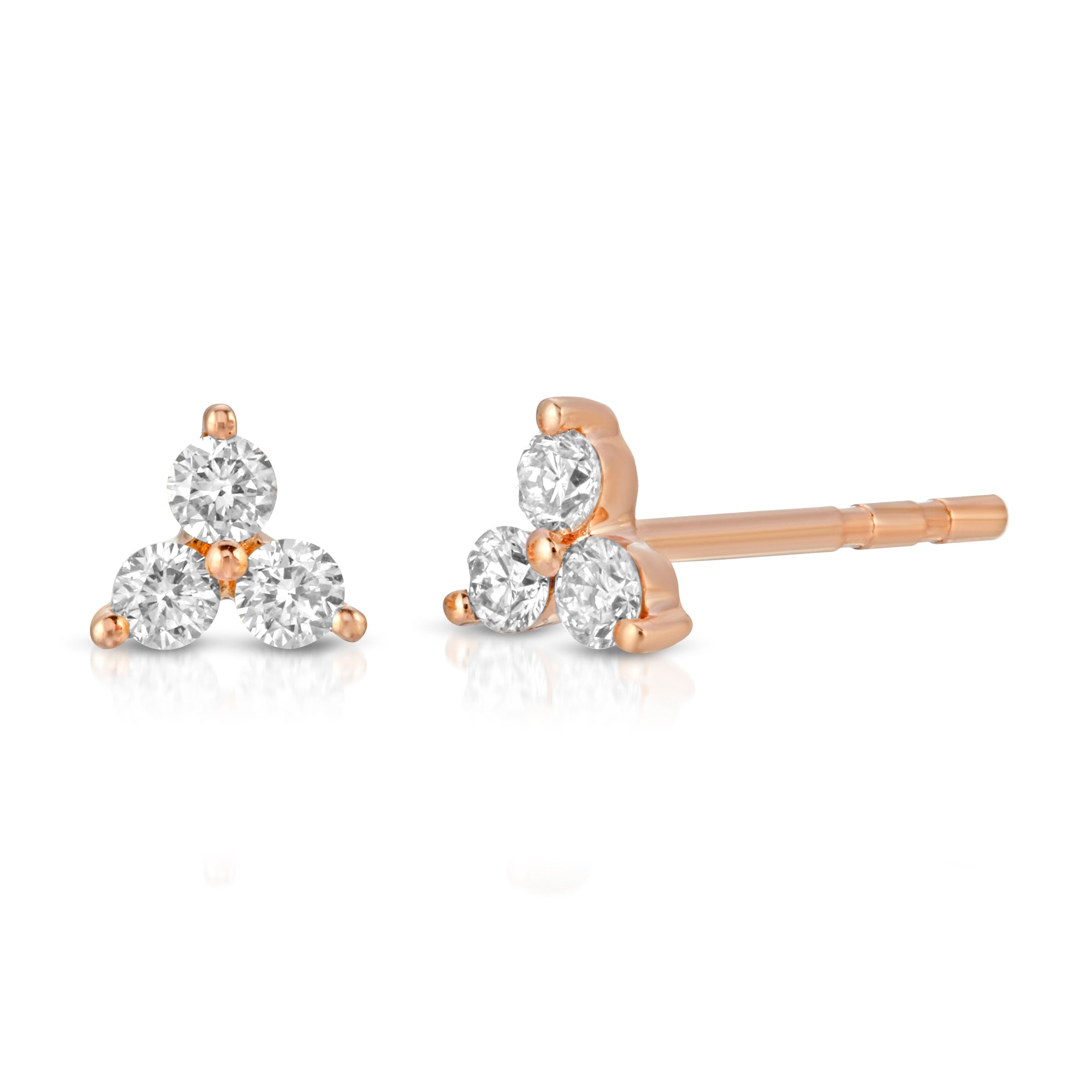 Diamond Trio Stud Earrings-Earrings-Mama Bijoux-[14kgold]-[diamonds]-[heirloom_quality]-MamaBijoux