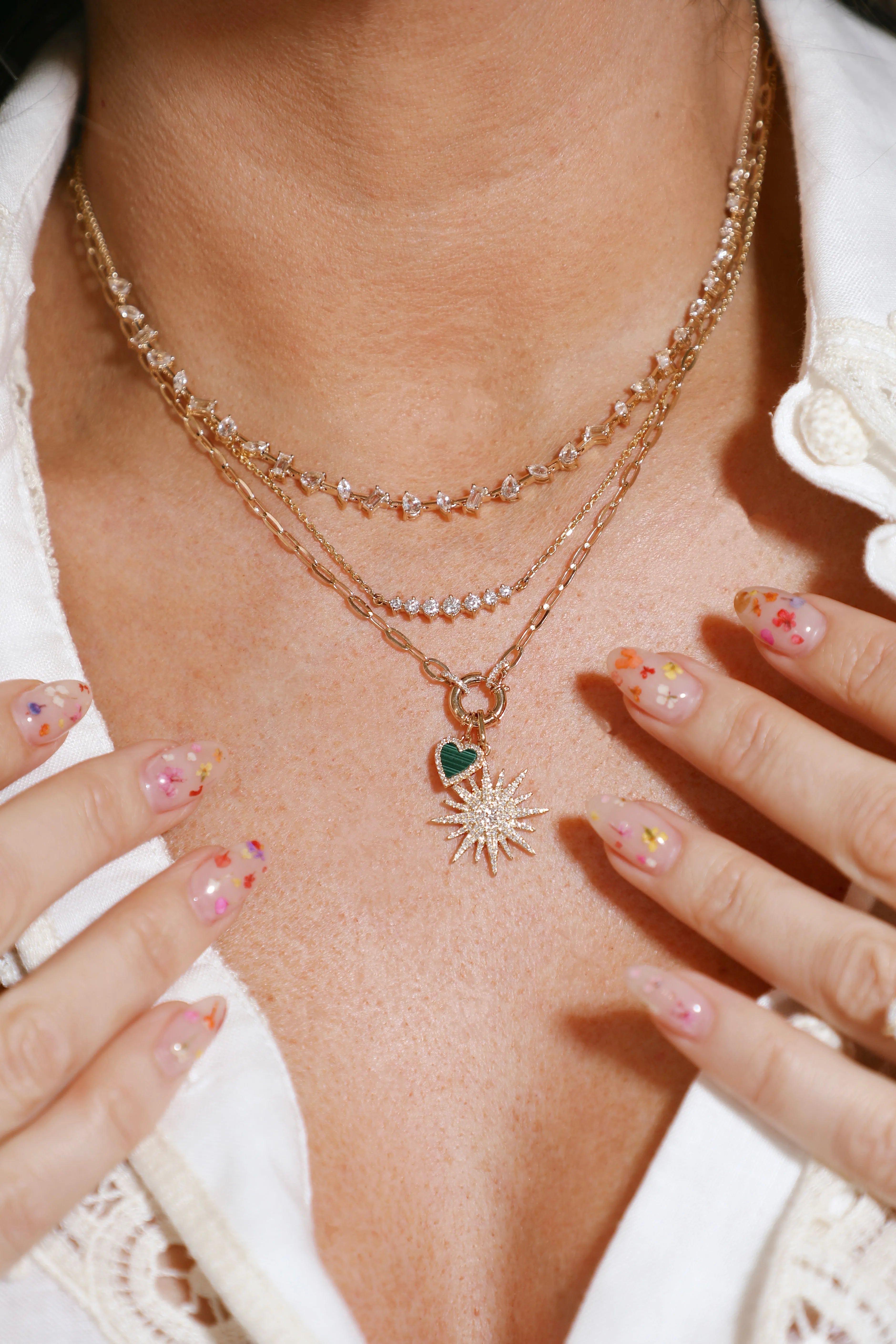 Diamond and Spring Clasp Chain Necklace-Necklaces-Mama Bijoux-[14kgold]-[diamonds]-[heirloom_quality]-MamaBijoux