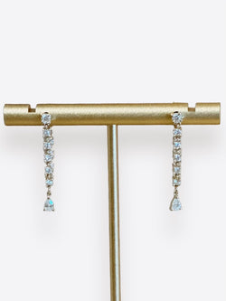 Diamond Chain Pear Drop Earrings