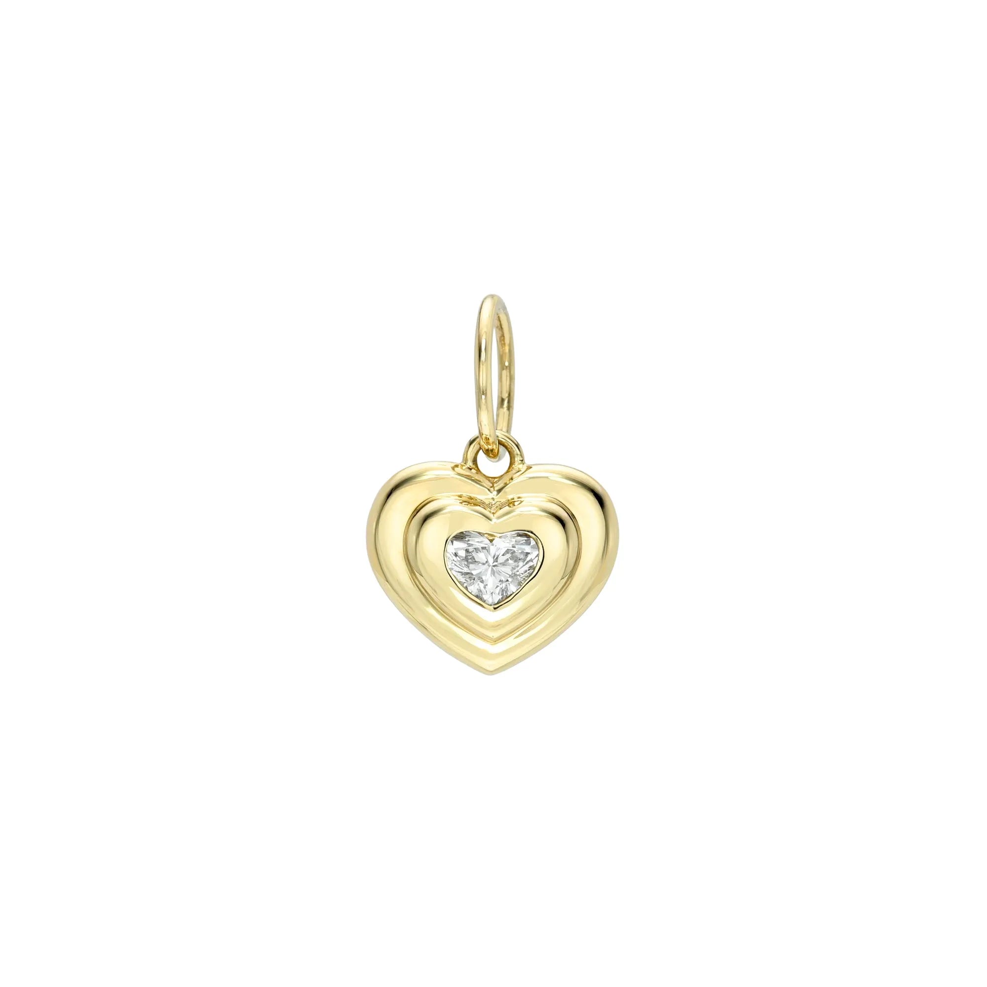 Double Bezel Heart Charm-Charms & Pendants-Mama Bijoux