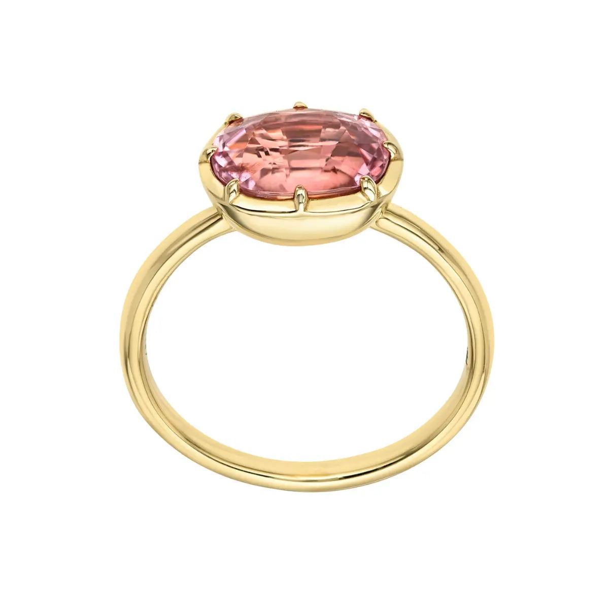 East West Georgian One-of-a-kind Pink Tourmaline Ring Mama Bijoux Fine Jewelry 