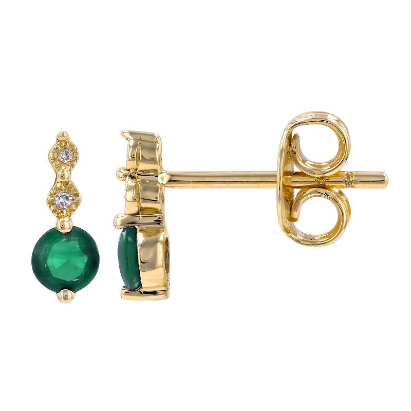 Emerald Drop Studs-Earrings-Mama Bijoux-[14kgold]-[diamonds]-[heirloom_quality]-MamaBijoux