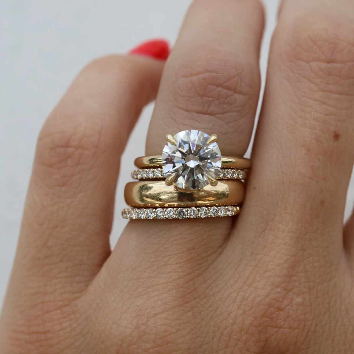 Half Diamond Eternity Band-Rings-Mama Bijoux