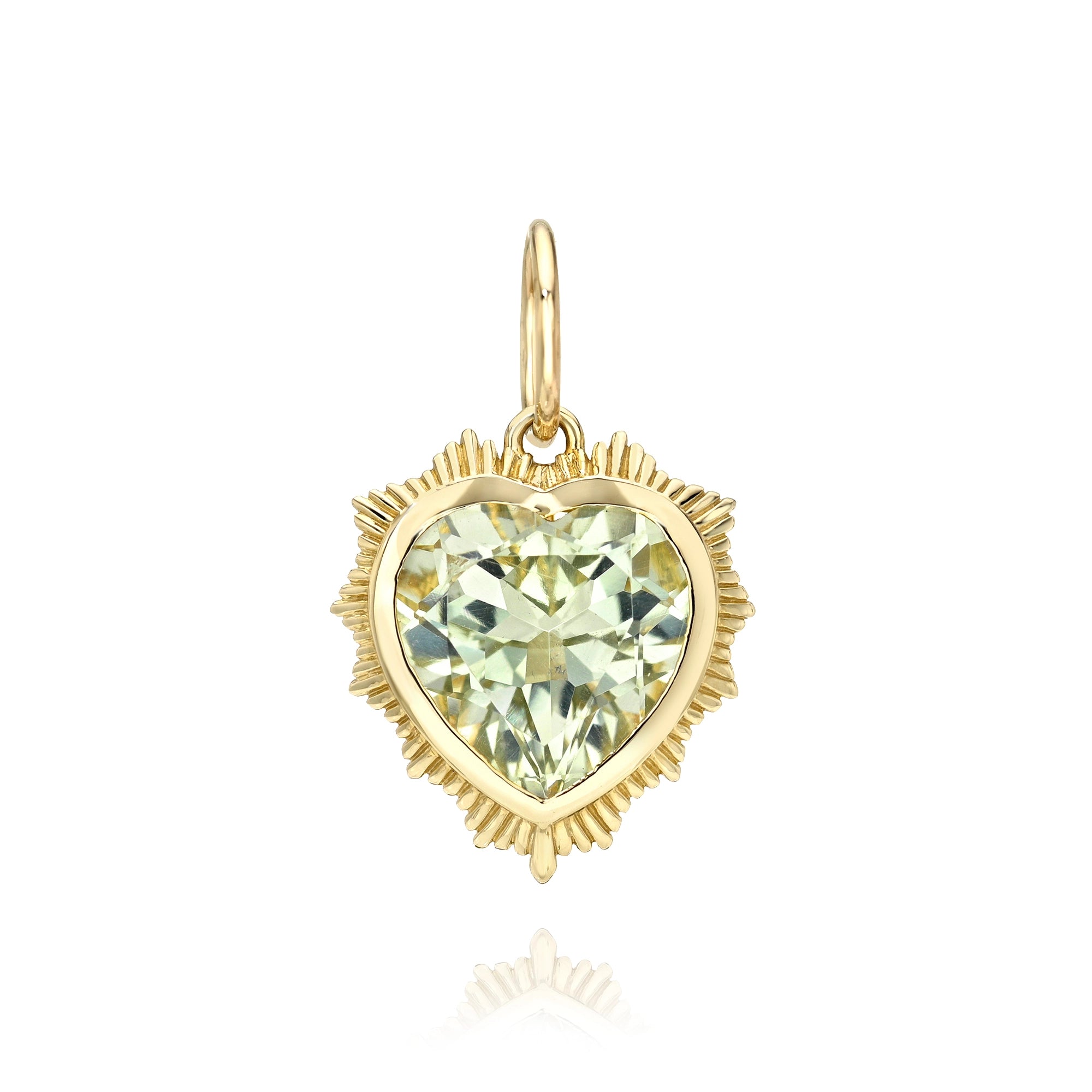 Exploding Gemstone Candy Heart Charm  Mama Bijoux Fine Jewelry 14k yellow gold natural gemstones 