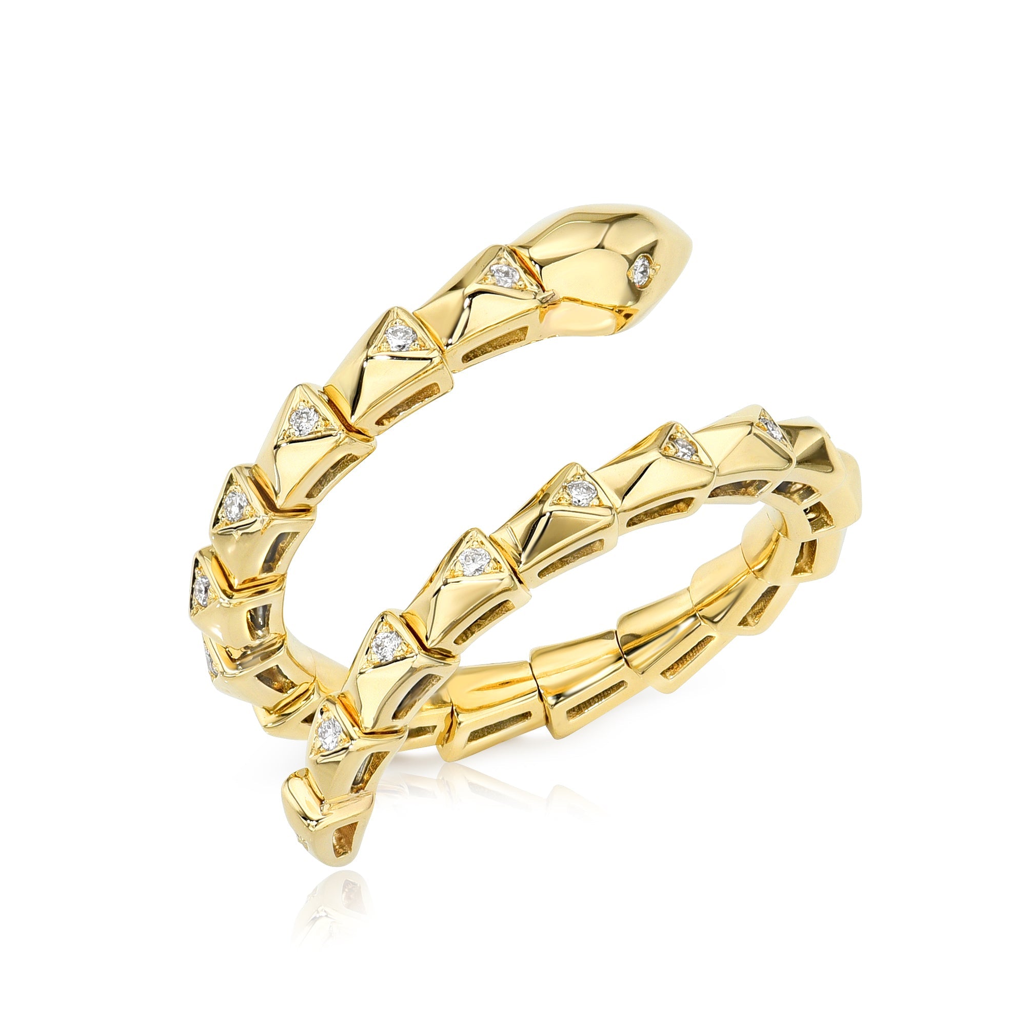 Flexible Wrap Around Diamond Snake Ring-Rings-Mama Bijoux-[14kgold]-[diamonds]-[heirloom_quality]-MamaBijoux