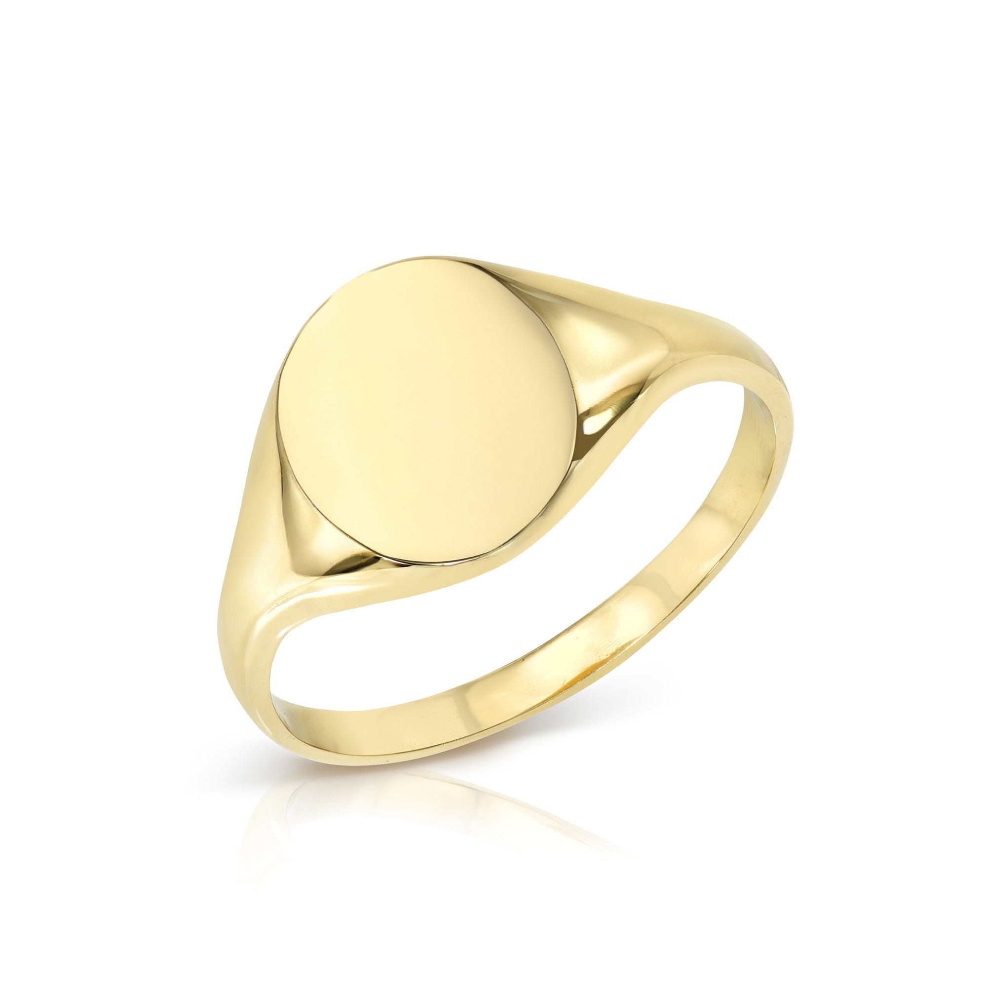 Gold Oval Shaped Signet Ring-Rings-Mama Bijoux-[14kgold]-[diamonds]-[heirloom_quality]-MamaBijoux