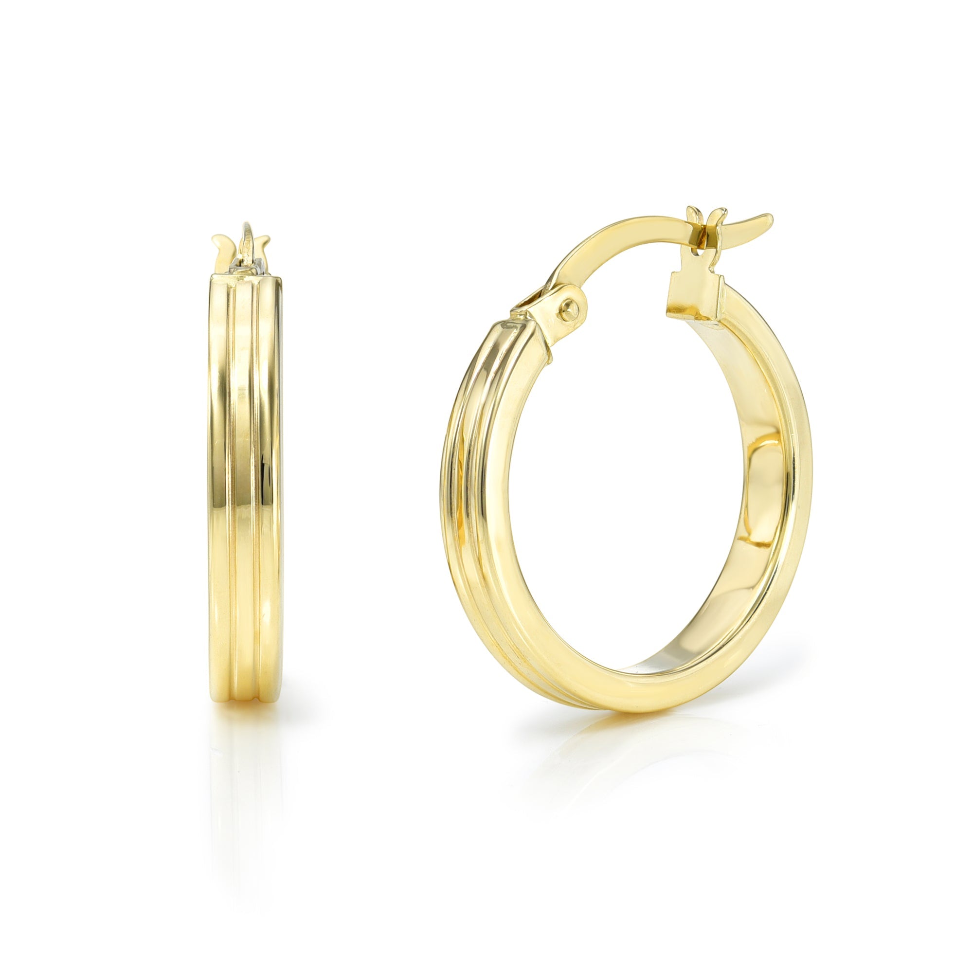 Gold Stacked Hoops-Earrings-Mama Bijoux-[14kgold]-[diamonds]-[heirloom_quality]-MamaBijoux