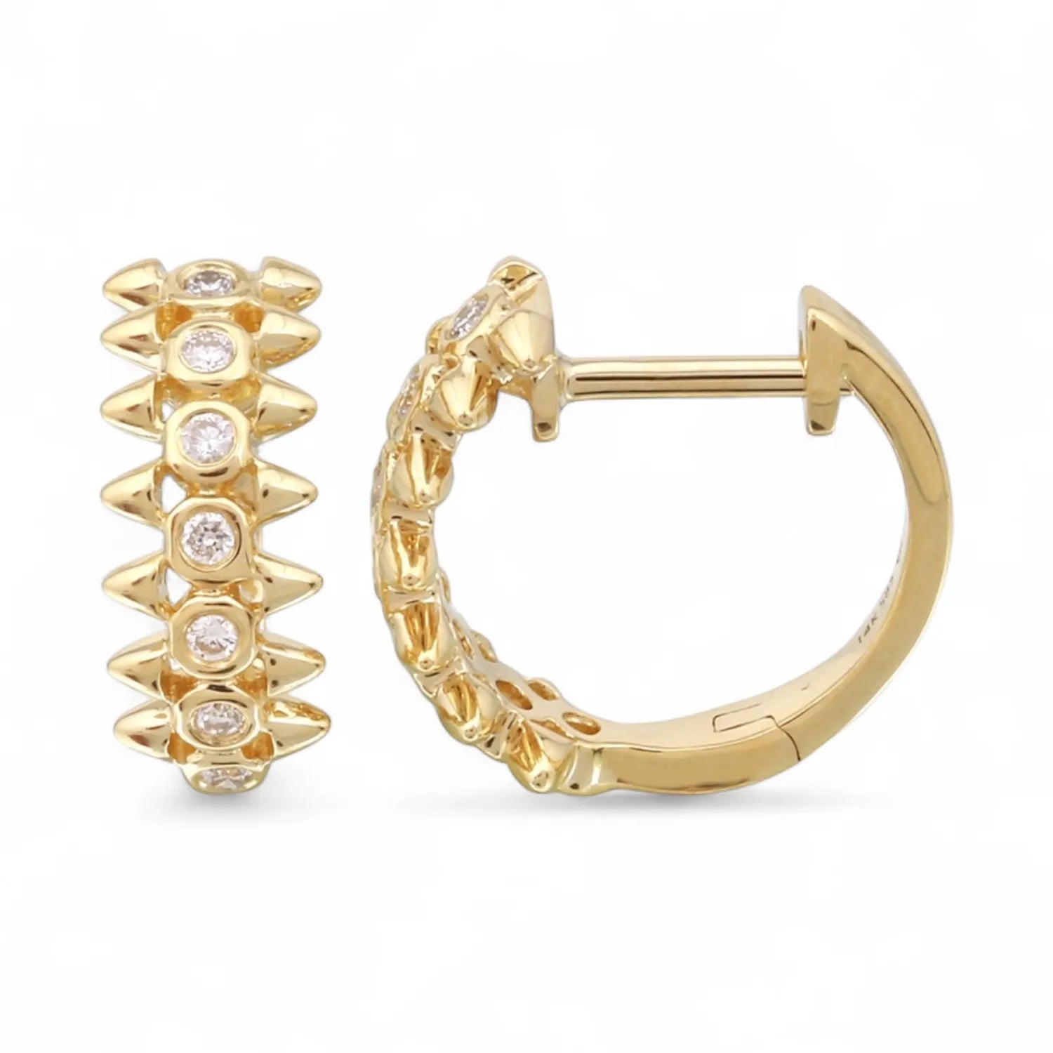 Gold & Diamond Spike Huggies