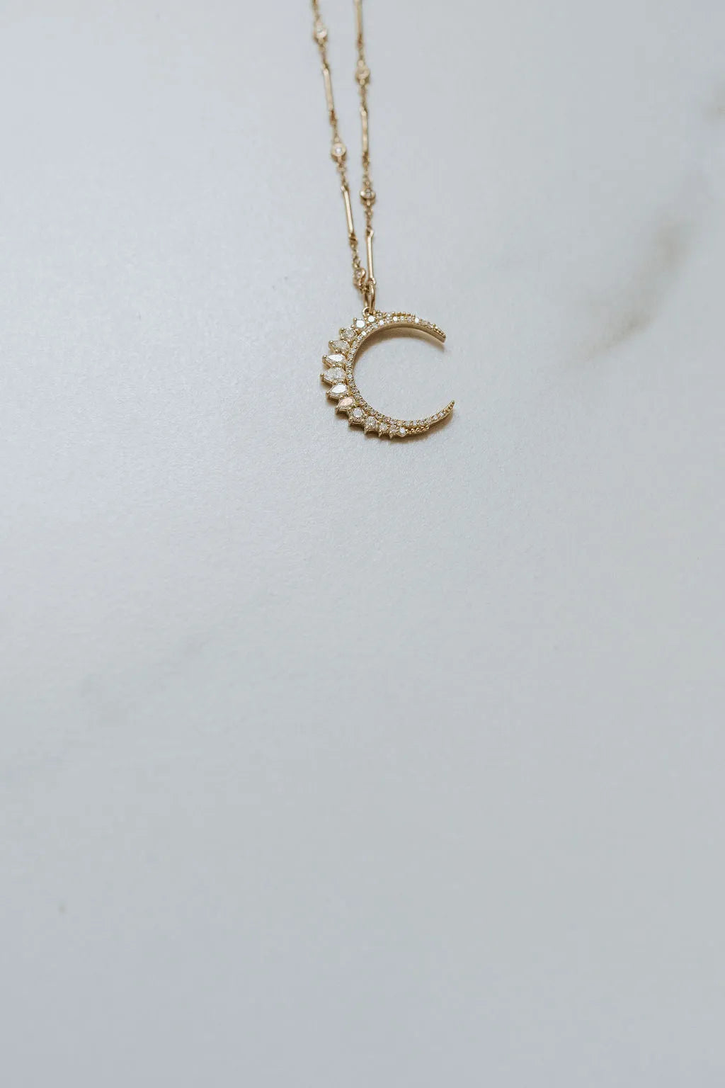 Goodnight Moon Charm-Charms & Pendants-Mama Bijoux-[14kgold]-[diamonds]-[heirloom_quality]-MamaBijoux