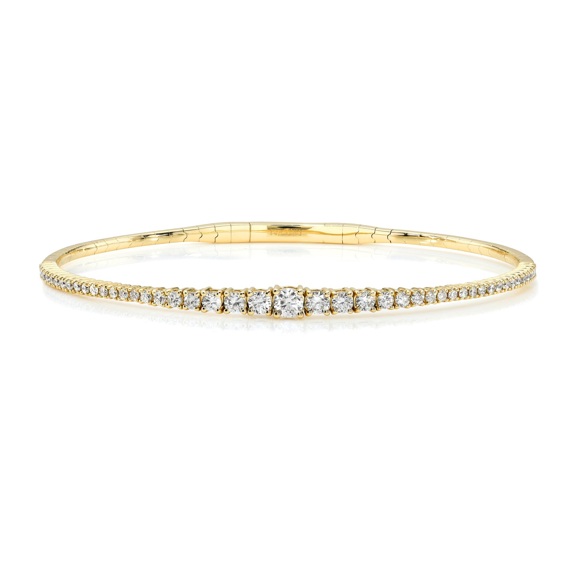 Graduated Diamonds Flexible Bangle-Bracelets-Mama Bijoux-[14kgold]-[diamonds]-[heirloom_quality]-MamaBijoux