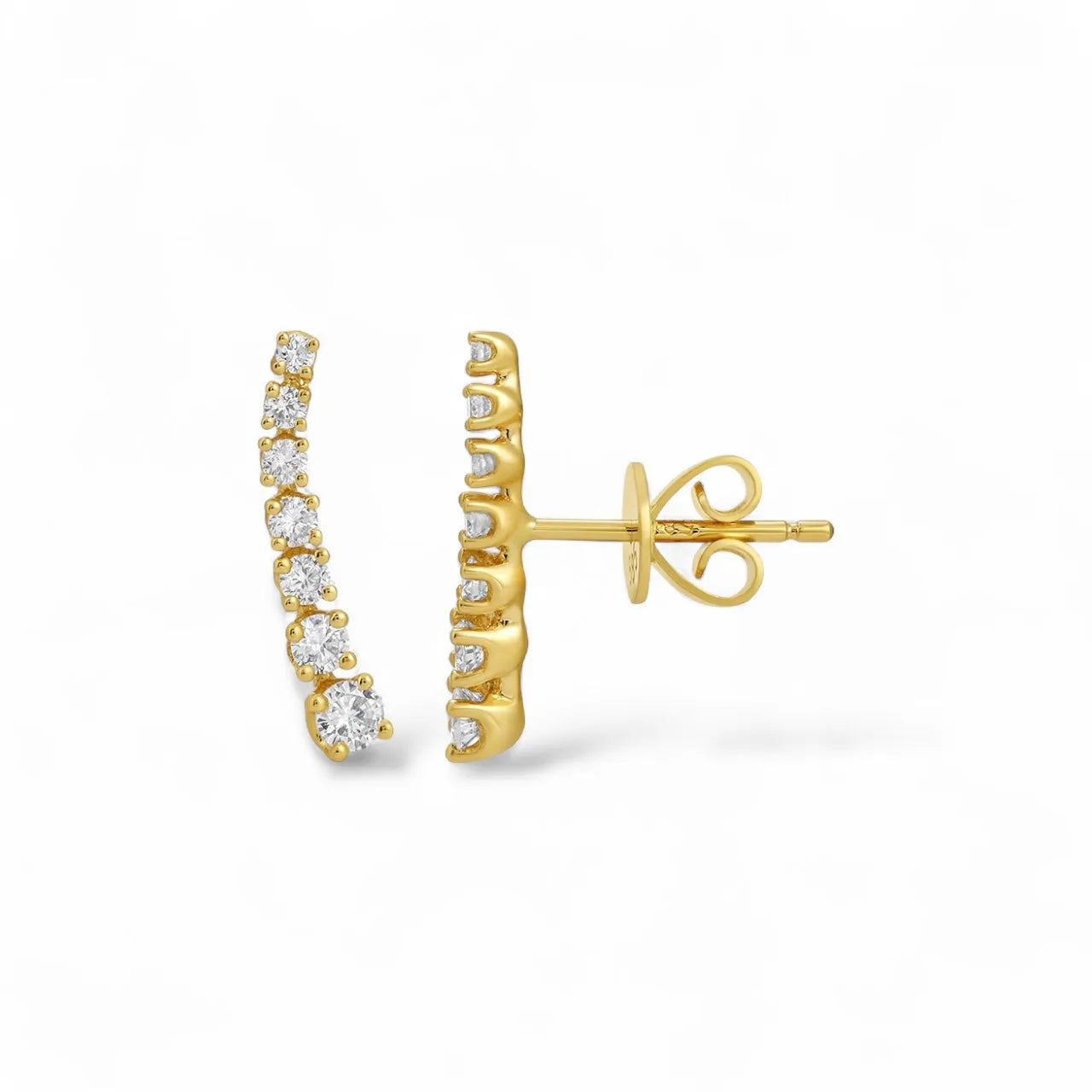 Graduating Cupcake Set Diamond Crawler Studs-Earrings-Mama Bijoux