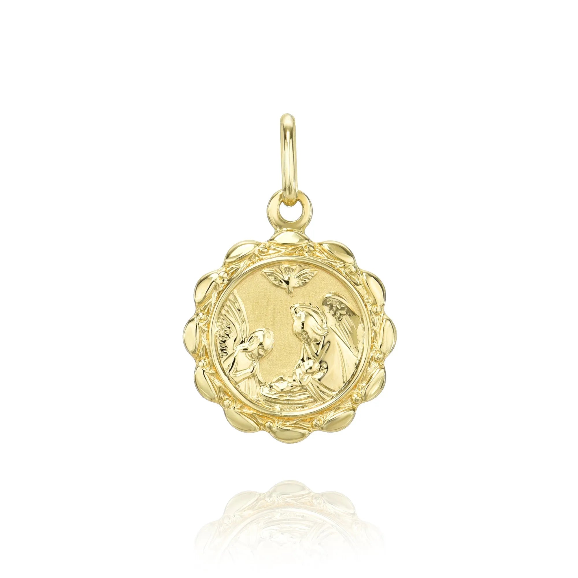 Guardian Angel Medallion Charm-ShopMamaBijoux-[14kgold]-[diamonds]-[heirloom_quality]-MamaBijoux