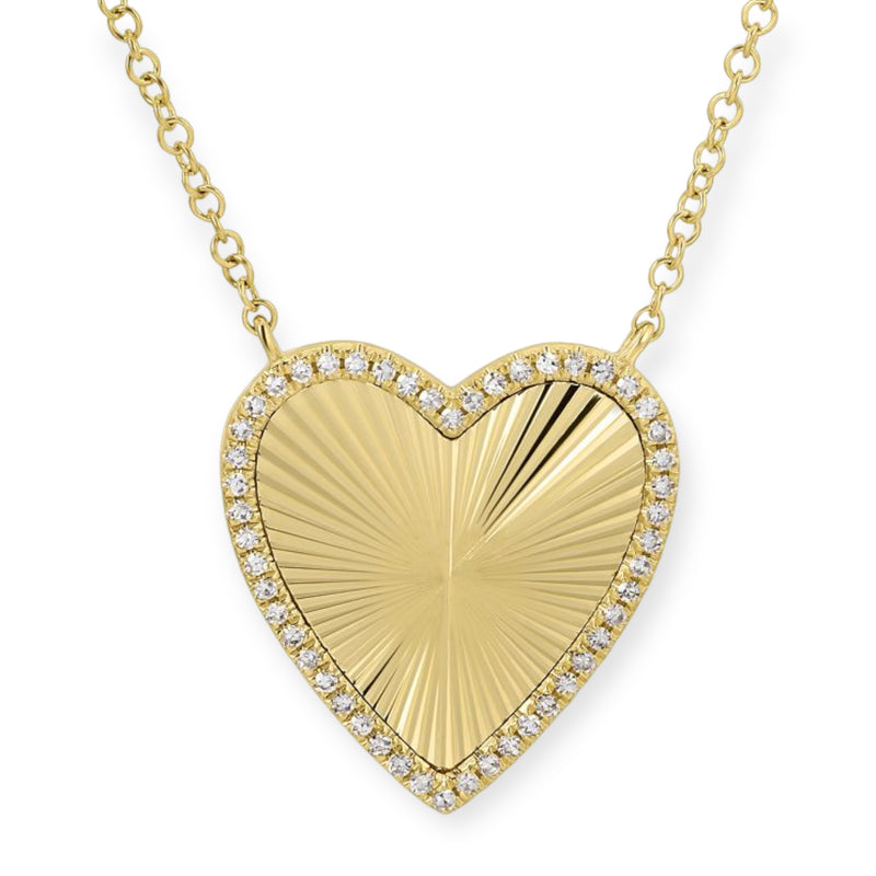 Heart Exploding Diamond & Gold Necklace