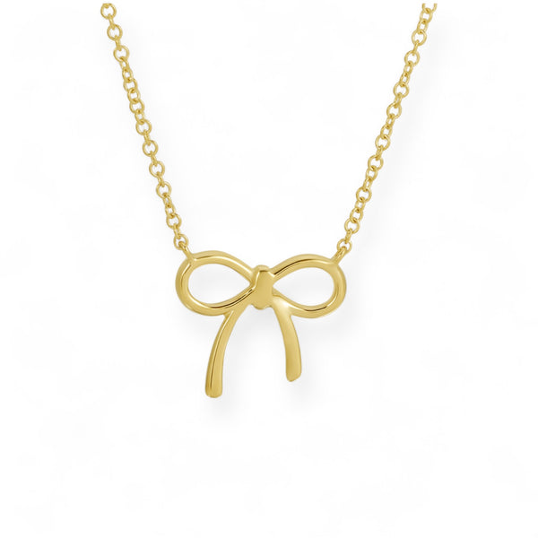 14k Gold Bow Necklace