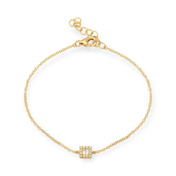 14k Gold Baguette Diamond Illusion Bracelet Mama Bijoux Fine Jewelry 