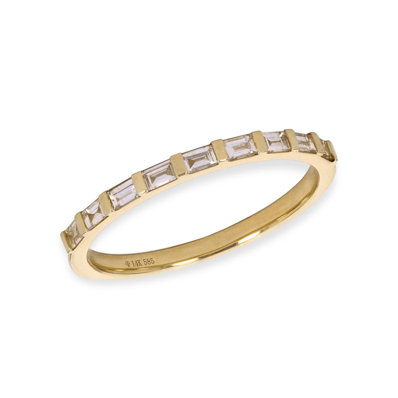 Baguette Diamond Ring 14k Gold Wedding Band 