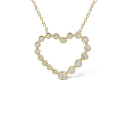 Bezeled Diamond Heart Necklace
