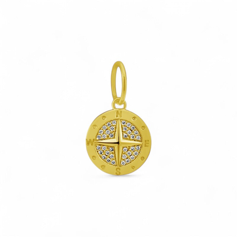 Mini Pavè Diamond Compass Charm