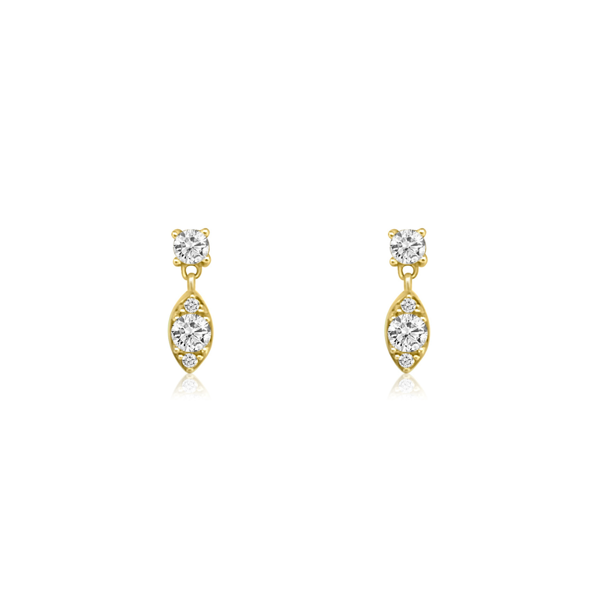 Illusion Marquise Diamond Drop Studs-Earrings-Mama Bijoux-[14kgold]-[diamonds]-[heirloom_quality]-MamaBijoux