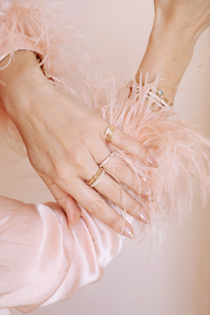 Illusion Marquise Diamond Gold Pinky Ring