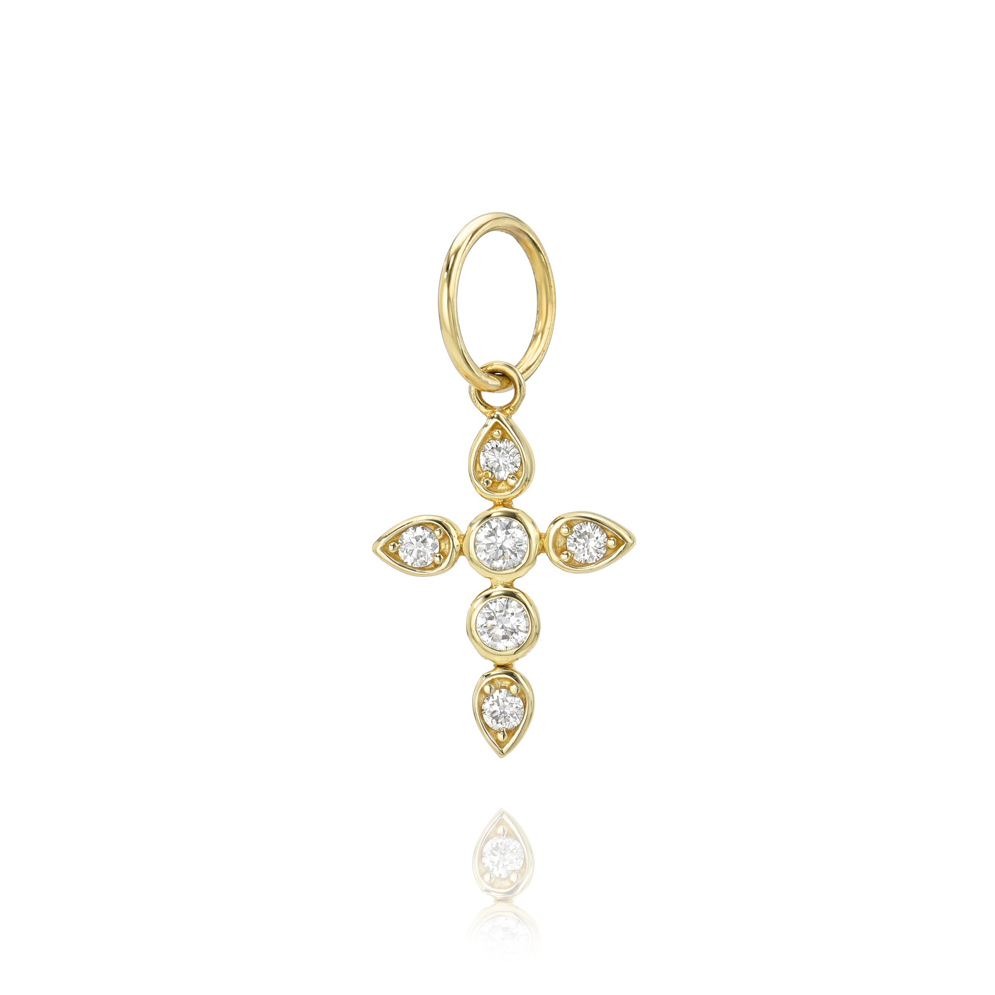 Mini Bezel Diamond Cross Charm